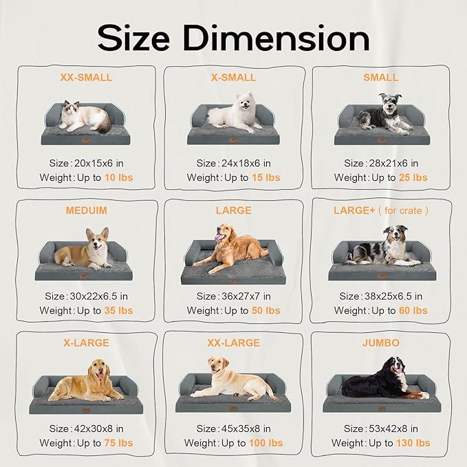 Small Dog Bed and Cat Sofa Waterproof Orthopedic Dog Beds for Small Dogs Cat Bed Comfy Pet Couch Sofa Beds with Washable Removable Cover & Non-Slip Bottom