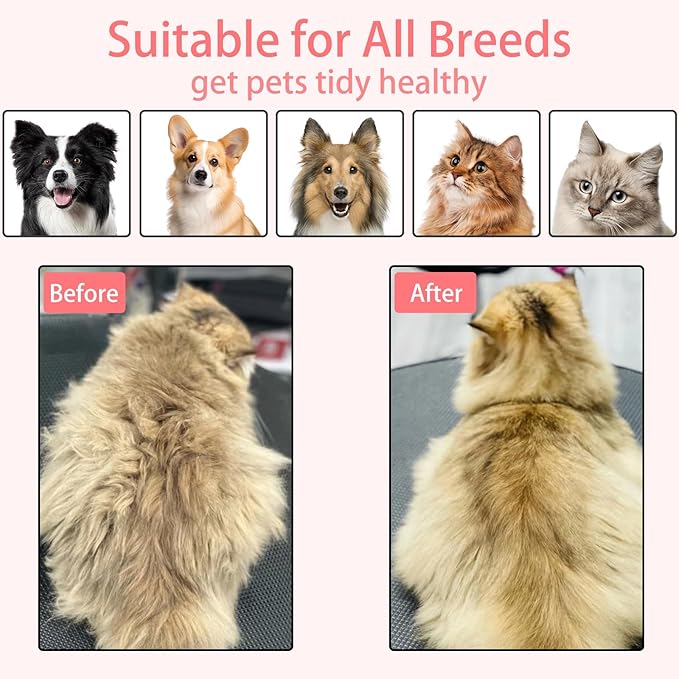 Cat Steam Brush For Shedding, Steamy Dog Grooming Brush With 2-Speed Spray, Blue Light And Release Button, Rechargeable Water Pet Hair Brushes Wet Self Cleaning Spa Comb