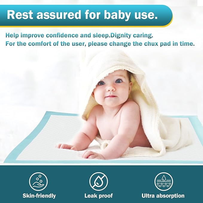 Bed Pads with Adhesive Strip 30"x36" Thicken Elderly Adults Incontinence Underpads Disposable,Heavy Duty Absorbent Chucks Waterproof,XL Extra Large Puppy Pee Training Pad[10 Pads]