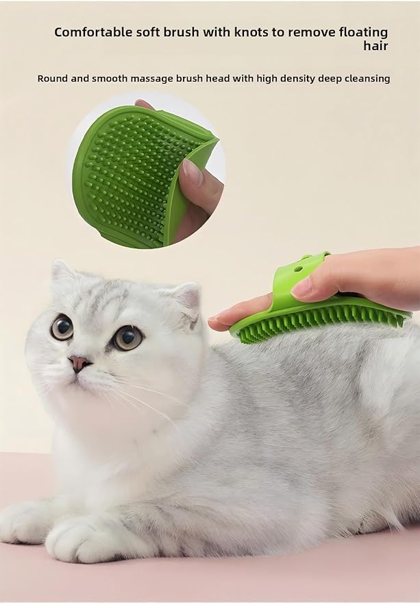 4PCS cat self groomer,cat brushes for indoor cats,Adjustable silicone self-cleaning massage tool for scratching, bathing, massaging, cleaning hair for cats and dogs