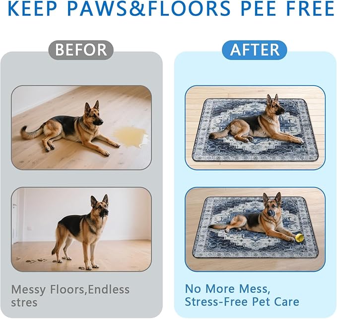 Washable Pee Pads for Dogs 2 Pack, Absorbent Reusable Puppy Pads Waterproof, Leakproof & Non-Slip Whelping Pad, Potty Training Pads for Dogs Playpen Mat 48x48