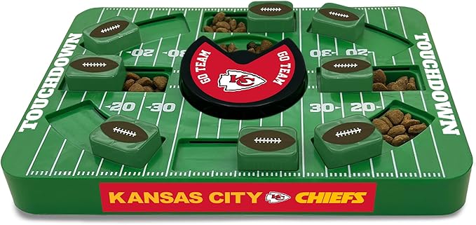 Pets First Kansas City Chiefs Large Puzzle Puzzle Toy, New Size, Interactive Slow Feeding Toy