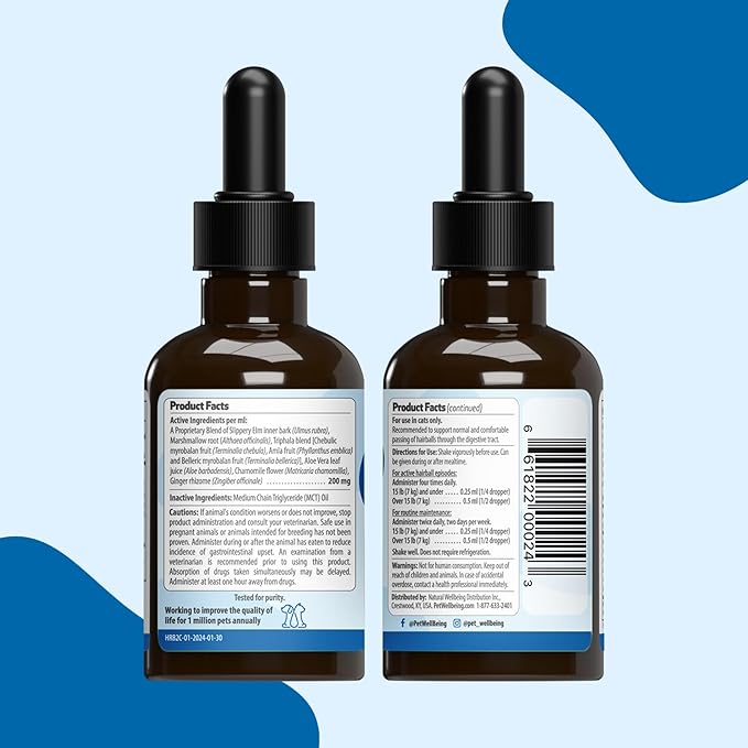 Pet Wellbeing Hairball Gold for Cats - Vet-Formulated - Eases Passage of Hairballs Through Digestive Tract - No Mineral Oil, All-Natural Lubrication - 2 oz (59 ml)