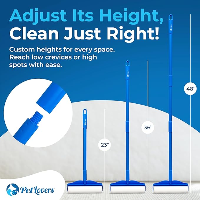 PetLovers Large Lint Roller – 90 Extra Sticky Sheets for Pet Hair Removal, Extra Large Floor and Carpet Roller for Homes with Pets, Perfect for Floors, Furniture, and Loving Pet Owners