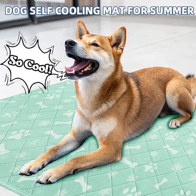 Homimp Self-Cooling Mat for Dogs, 4 Pack Washable Cooling Mat&Sleeping Pad, Reusable Waterproof Dog Pee Pads, Non-Toxic, Non-Slip Potty Pads Ideal for Home, Travel & Crates, Kennel in Summer, 24"x36"