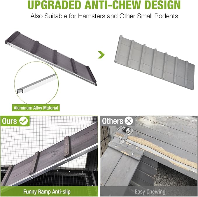 2-Story Rabbit Hutch Indoor Bunny Cage Outdoor Guinea Pig House with Wire Mesh Floor, Leak-Proof Trays, Lockable Wheels for Rabbits, Guinea Pigs, 40.6" L x 26" W x 37.6" H