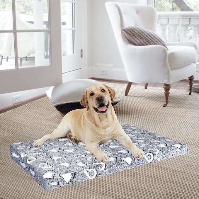 VANKEAN Stylish Dog Bed for Crate - Reversible Cool & Warm, Waterproof Inner, Firm Support, Machine Washable, XXL to Small, Grey