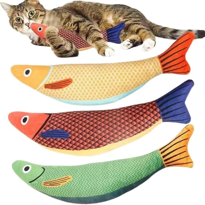 Cat Toys for Bored Indoor Adult Cats - Catnip Toys for Mental Stimulation, Interactive & Durable Kicker Toys for Solo Play, Best for Lazy or Senior Cats (Orange)