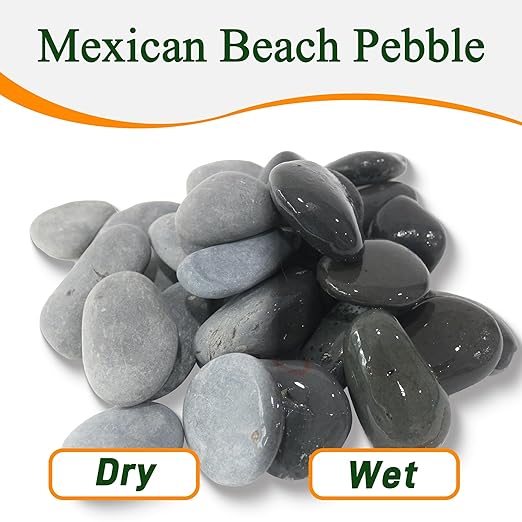 45 LB Mexican Beach Pebbles, 2-3 Inch Natural River Rocks, Premium Pebbles for Garden and Landscape Design, Decorative Stones for Fish Tank Flower Pots Water Fountains Pathways Backyard, Grey