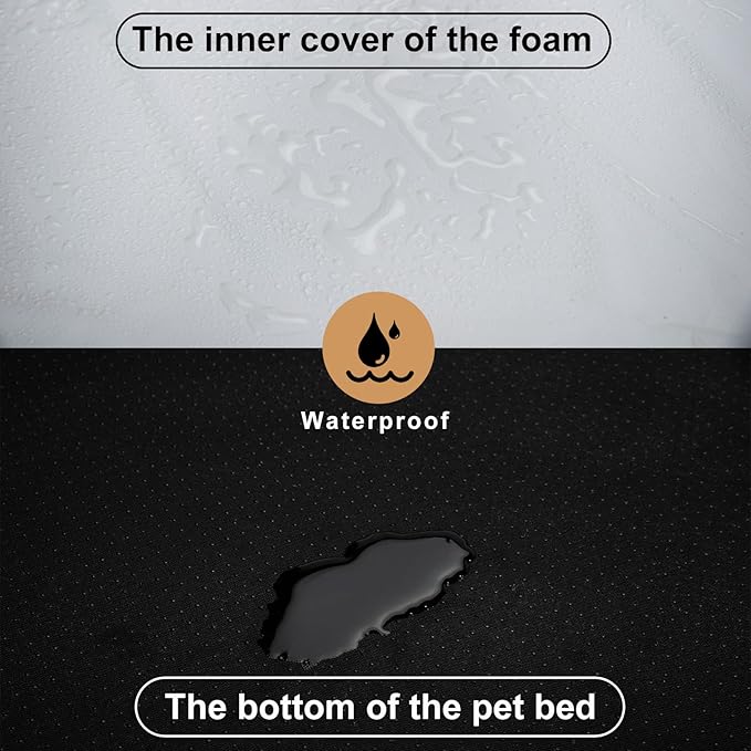 JOYELF Orthopedic Dog Bed for Extra Large Dogs, U-Shaped Foam Sofa Couch Bed, Bolster Waterproof Pet Bed with Removable Washable Cover and Nonskid Bottom for Dogs - Coffee