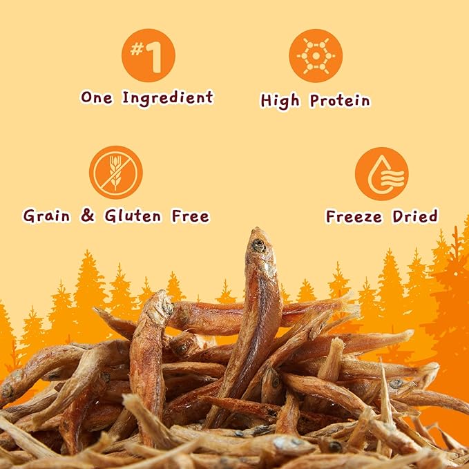 Jungle Calling Freeze Dried Minnows for Cats & Dogs, Single Ingredient Fish Cat & Dog Treats, High Protein Grain Free Pet Training Snacks, 2 oz