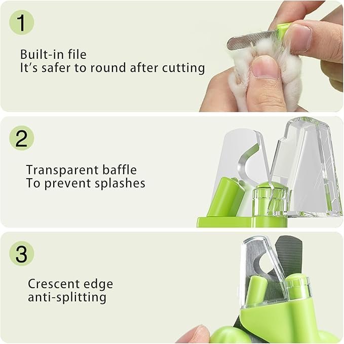 Cactus Shaped Cat Nail Clippers - Durable, Ergonomic Pet Grooming Tool for Cats & Kittens - Safe, Sharp, and Comfortable Claw Trimmer(Green)