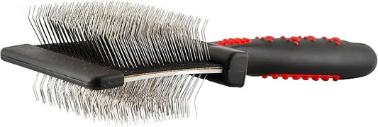 Jeffers Pet Double Sided Grooming Slicker Brush for Dogs, Cats, Puppies – Flexible Head with Stainless Steel Pins – Detangler Tool for Mats, Loose Fur, Shedding – Home or Professional Use - Large