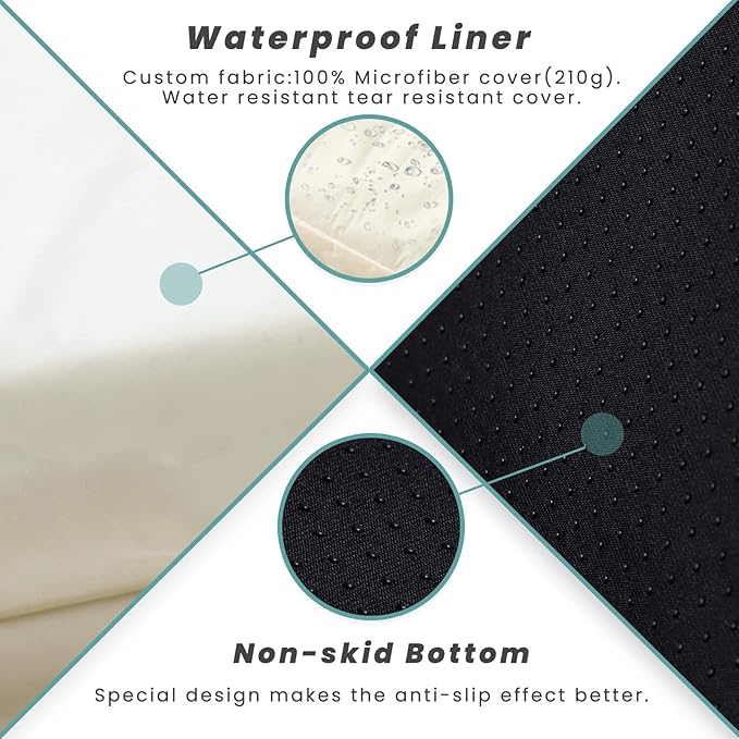 Laifug Orthopedic Memory Foam Dog Bed with Durable Water Proof Liner and Removable Washable Cover (Large (46"x28"x8"), Denim Blue)