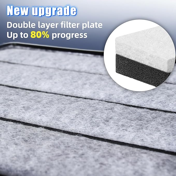 290GPH Turtle Tank Filter for 40-85 Gallon, Turtle Filter Low Water Level Available and Flow Adjustable, Turtle Water Filter for Shrimps Amphibians Turtle Tank Saltwater Freshwater Crystal Clear