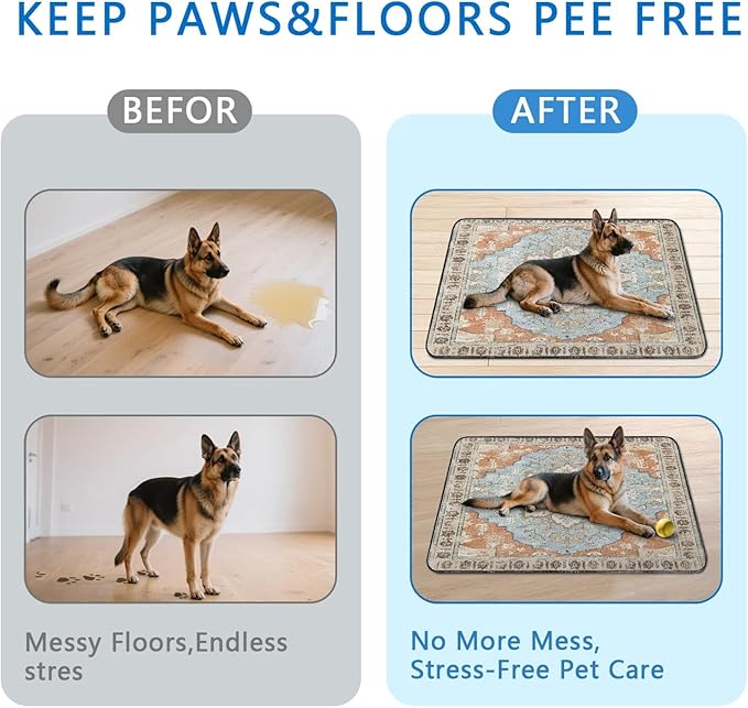 Washable Pee Pads for Dogs 2 Pack, Absorbent Reusable Puppy Pads Waterproof, Leakproof & Non-Slip Whelping Pad, Potty Training Pads for Dogs Playpen Mat 48x48