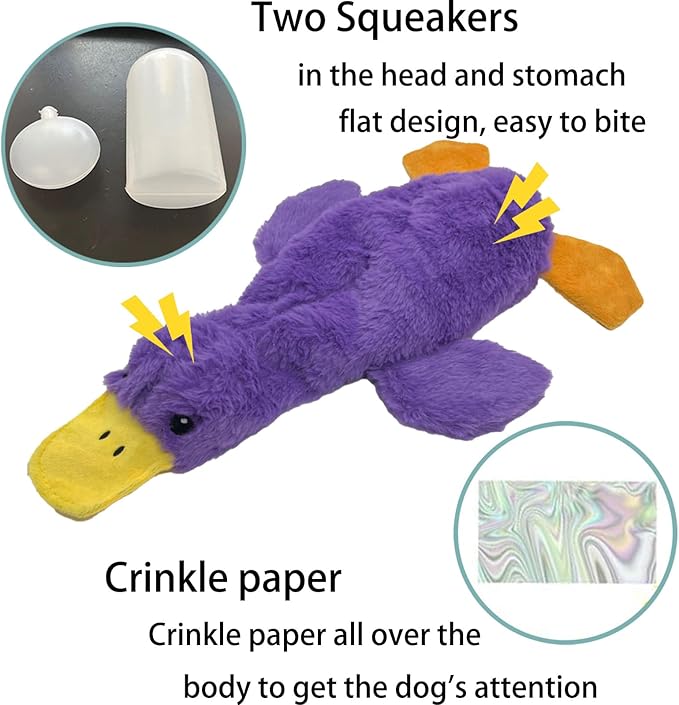 No Stuffing Dog Toys 3 Pack, Squeaky Dog Toys for Large Dogs, Plush Toys for Aggressive Chewers Small Medium Large Breeds, Puppy Chew Toys for Teething (Short Plush)