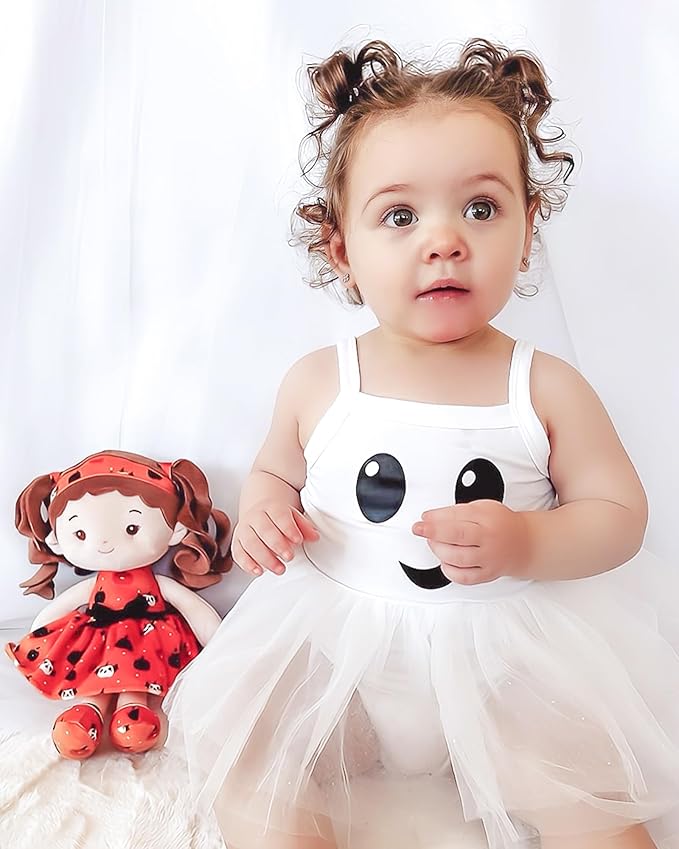 Soft Baby Doll Toys (12''), My First Baby Rag Doll for 1 Year-Old Girl Birthday Gift, Christmas Plush Toys Gift for Toddler Kids Infants-Halloween Special-Pumpkin