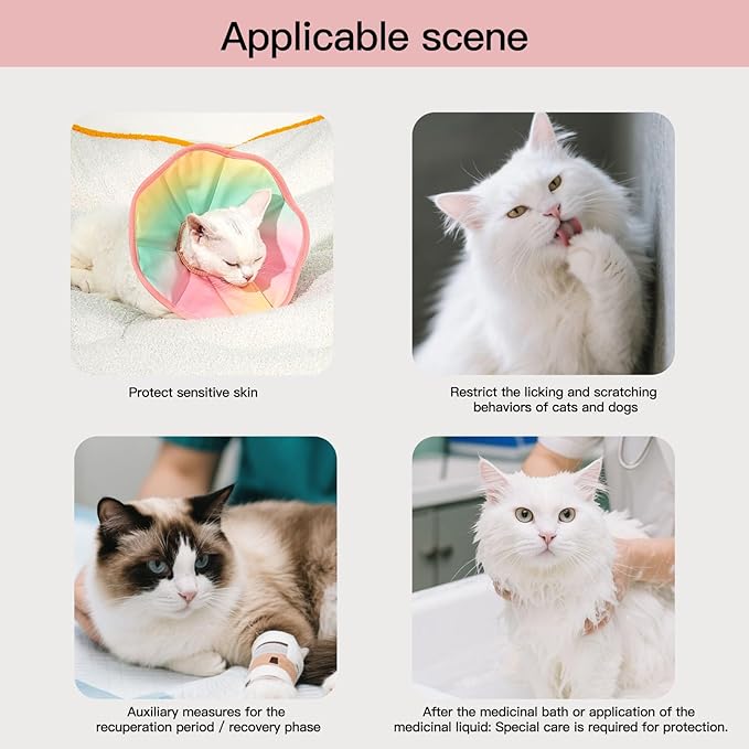 Touchdog Foldable Dog Cone Collar for Cats & Dogs - Adjustable Soft Recovery Collar with Waterproof PU Coating, Lightweight Design, 24.5cm/9.6in Wide Barrier (Blue Gradient Color, S)