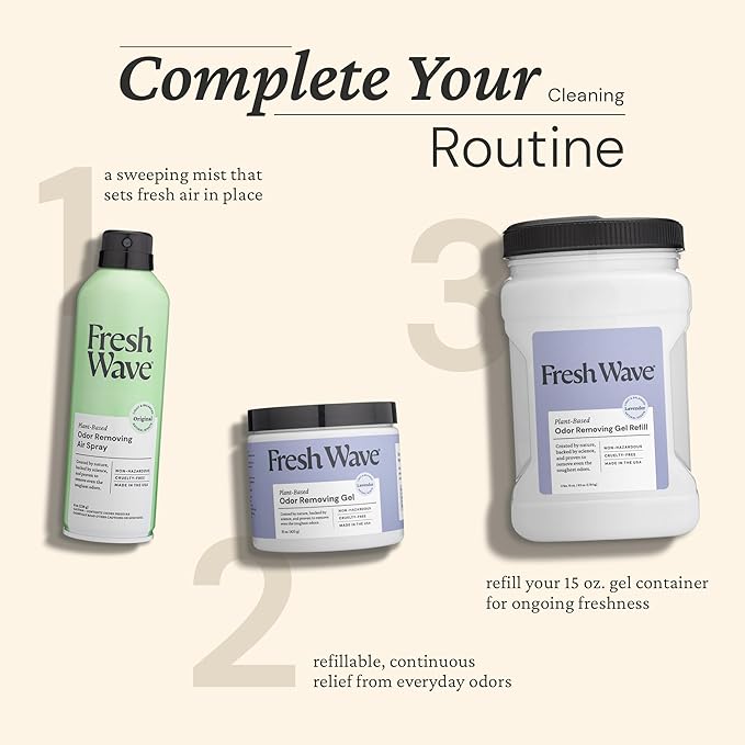 Fresh Wave Lavender Odor Removing Gel, 15 oz. | Odor Absorbers for Home | Safer Odor Relief | Natural Plant-Based Odor Eliminator | Every 15 oz. Lasts 30-60 Days | for Cooking, Trash & Pets