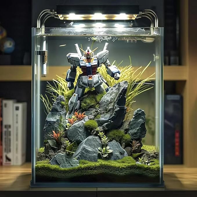 5 Gallon Glass Fish Tank, Easy to Maintain Small Aquarium for Betta/Snails/Shrimp and Aquatic Planting.