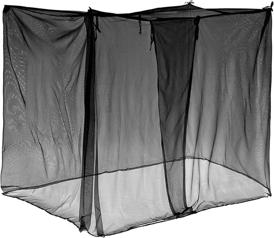 4 Corners Mosquito Net for Mosquiteros para Camas Bed Canopies Netting Bed Drapes Rectangular Mosquito Mesh for Camping Home Outdoor Travel(Black,L87 X W79 X H79 Inch,Opening)