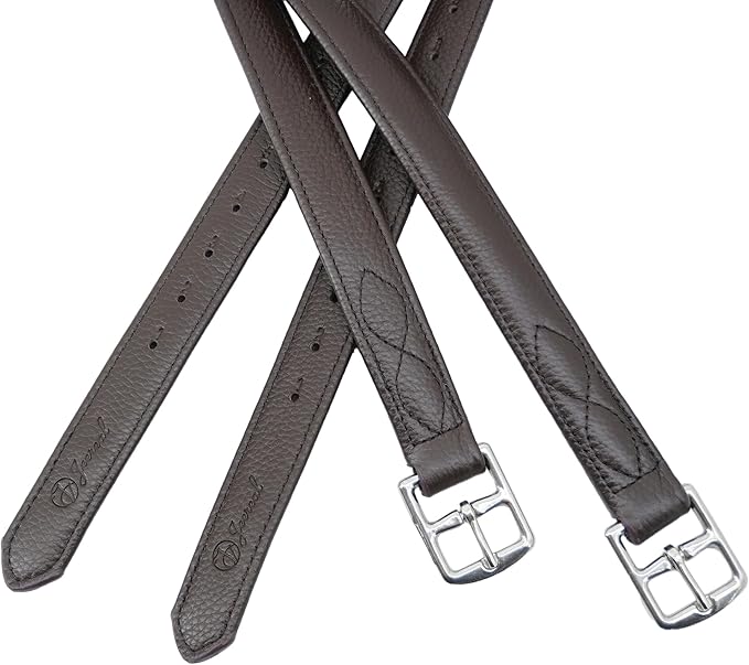Jeereal Stability English Stirrup Leathers with Strong Nylon Core for Equestrian Riding
