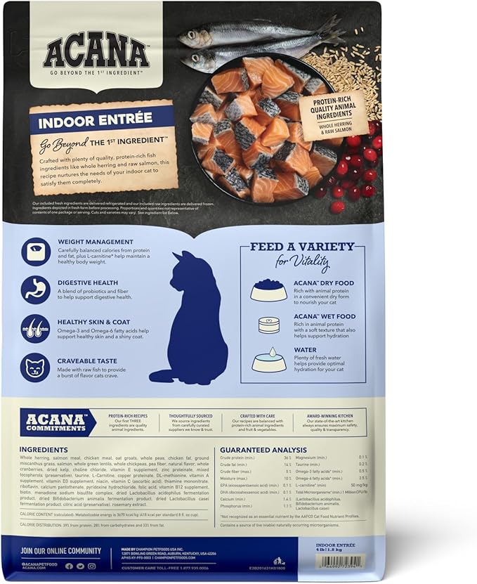 ACANA Indoor Entrée Fish Recipe Dry Cat Food 4lb Bag