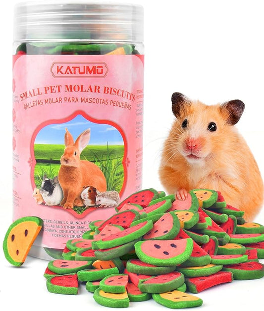 KATUMO Rabbit Chew Toys, 200g / 7oz Mixed Natural Timothy Hay Beet Pumpkin Carrot Chew Toys and Treats for Hamster, Chinchilla, Guinea Pig, Rabbit, Small Animals Molar Snacks