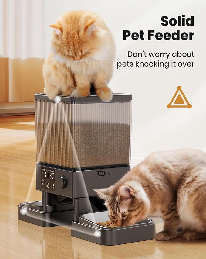 oneisall Automatic Cat Feeder for 2 Cats, 20 Cups/5L Automatic Cat Food Dispenser for Small Pets Indoor, Timed Cat Feeder for Dry Food