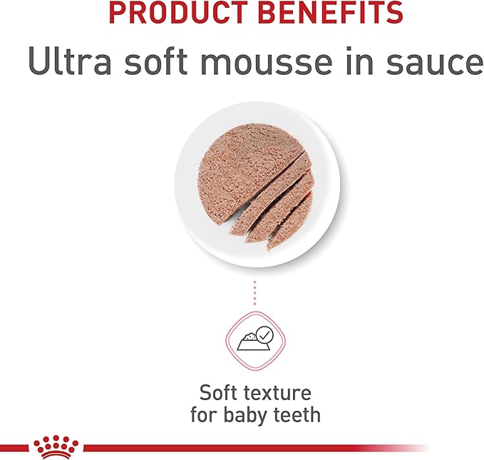 Royal Canin Feline Health Nutrition Mother & Babycat Ultra Soft Mousse in Sauce Wet Canned Cat Food, Supports Healthy Digestion and Brain Development, 3 oz, 6 Pack