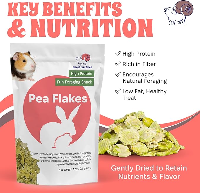 Snout and Shell Floral Favorites 4-in-1 Natural Treats for Small Pets – Pea Flakes, Marigold, Rose Petals & Hibiscus – Healthy Snacks for Rabbits, Guinea Pigs, Chinchillas & More