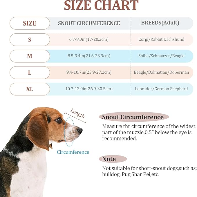 Dog Muzzle for Small Large Dogs - Soft Nylon Basket Muzzle with Adjustable Strap, Breathable Mesh Design Prevents Biting Chewing Licking Eating - Ideal for Training, Grooming & Vet Visits (Blue, M)