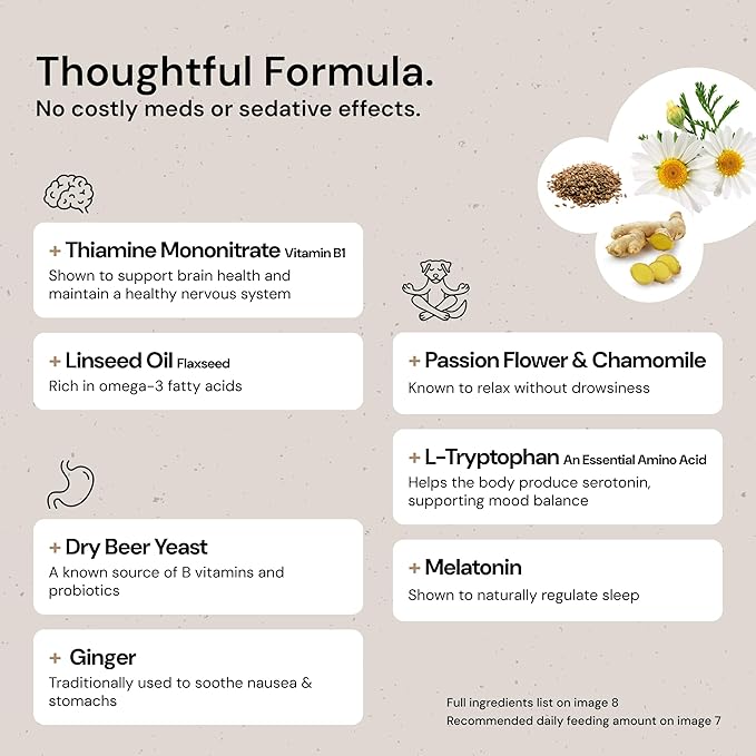 MalsiPree Calming Chews for Dogs - 145 pcs Chicken - Helps Regulate Mood - Relief Treats - No Sedative Effect - Freeze Dried - with Passion Flower & Melatonin