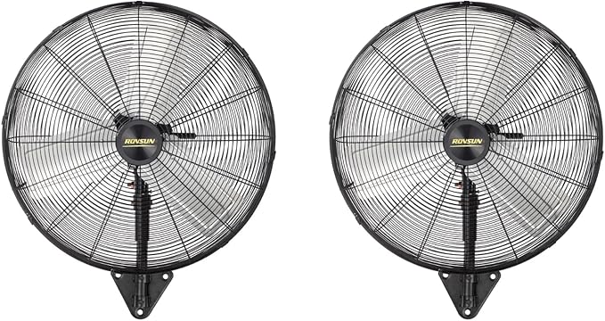 ROVSUN 30" Wall Mounted Fan, High Velocity Industrial Wall Fan with Wide Angle Oscillating, Commercial Ventilation Use, Suit for Garage, Shop, Greenhouse, Gym, UL Listed, 2-Pack