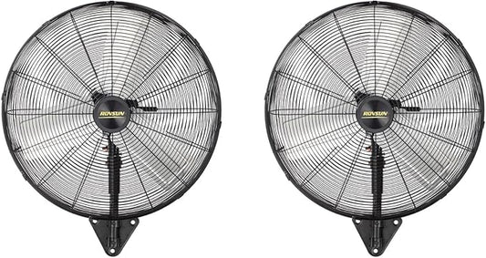 ROVSUN 30" Wall Mounted Fan, High Velocity Industrial Wall Fan with Wide Angle Oscillating, Commercial Ventilation Use, Suit for Garage, Shop, Greenhouse, Gym, UL Listed, 2-Pack