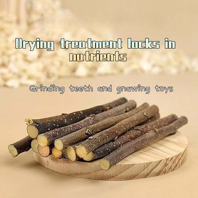 Natural Apple Wood Chew Sticks 550g (19.4oz) for Rabbits, Hamsters, Chinchillas, Guinea Pigs - Small Animal Dental Toys, Safe Untreated Teeth Grinding & Boredom Relief, Rodent Molar Health