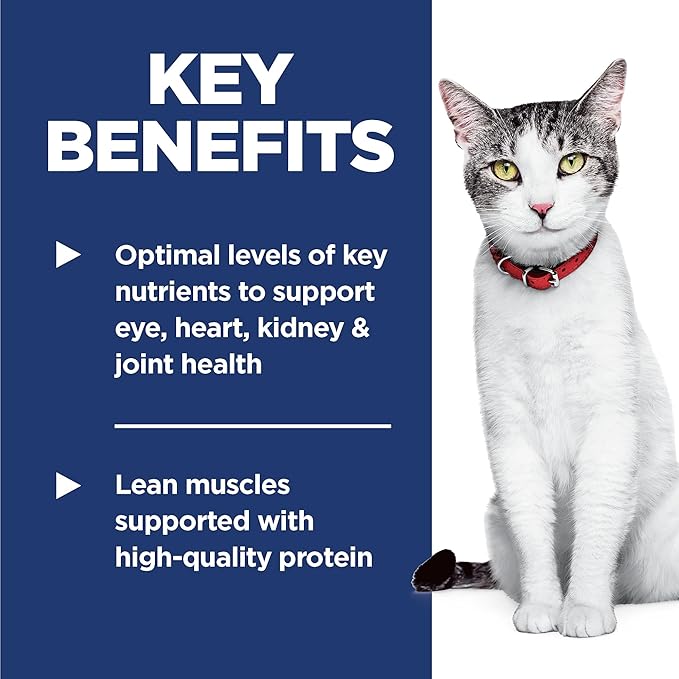 Hill's Science Diet Adult 11+, Senior Adult 11+ Premium Nutrition, Dry Cat Food, Chicken Recipe, 15.5 lb Bag