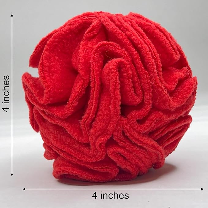 Puppy and Small Breed Snuffle Interactive Foraging Dog Puzzle Ball Toy Red with Crinkle