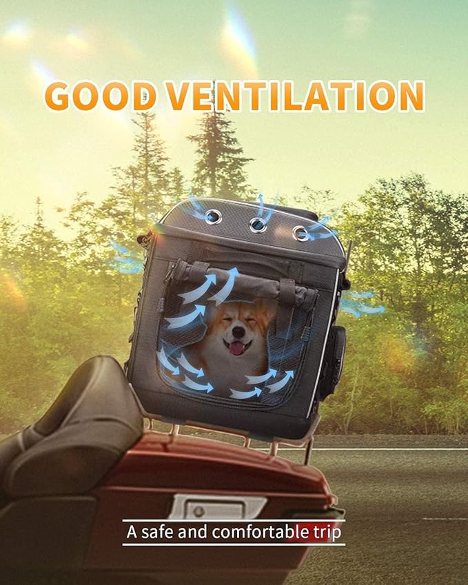 KEMIMOTO Motorcycle Dog/Cat Carrier Bags Pet Voyagers for Street Glide Road King with Passenger Seat Sissy Bar or Luggage Rack Touring Trike Models