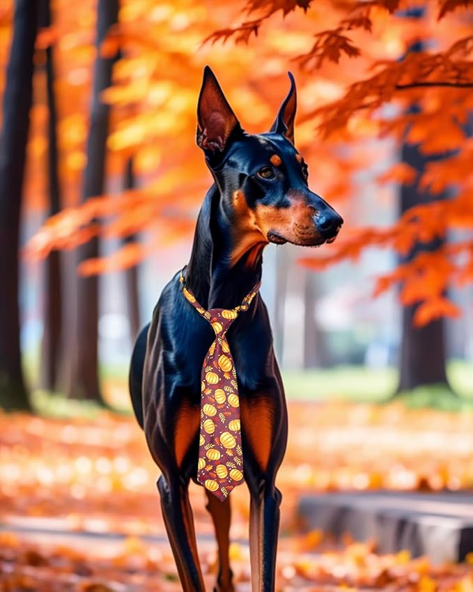 PET SHOW 10 Pack Thanksgiving Big Dog Ties Neckties for Large Breed Dogs XL Adjustable Holiday Grooming Accessories Neck Ties Bowties Girl Boy Pets Festival Costumes Party Gift Favor(Large)