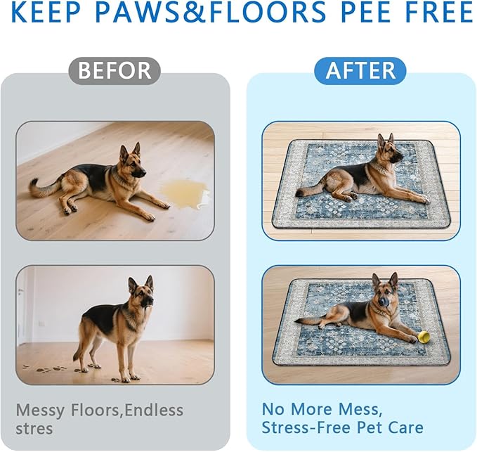 Washable Pee Pads for Dogs 2 Pack, Absorbent Reusable Puppy Pads Waterproof, Leakproof & Non-Slip Whelping Pad, Potty Training Pads for Dogs Playpen Mat 48x48