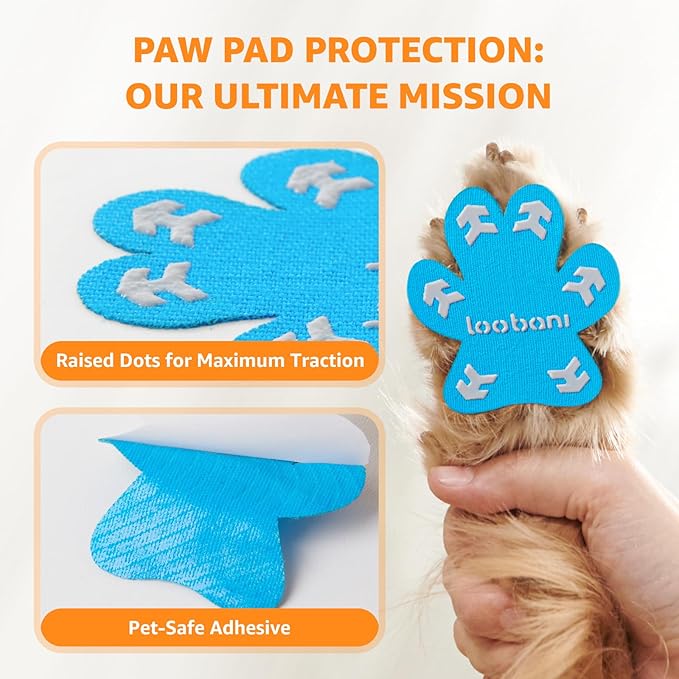 Loobani Paw Pads for Dogs Traction: Anti Slip Dog Paw Grippers for Senior Dogs Walking on Hardwood Slippery Floors - Dog Paw Protector Stickers for Prevent Licking & Wound Care, Easy Using