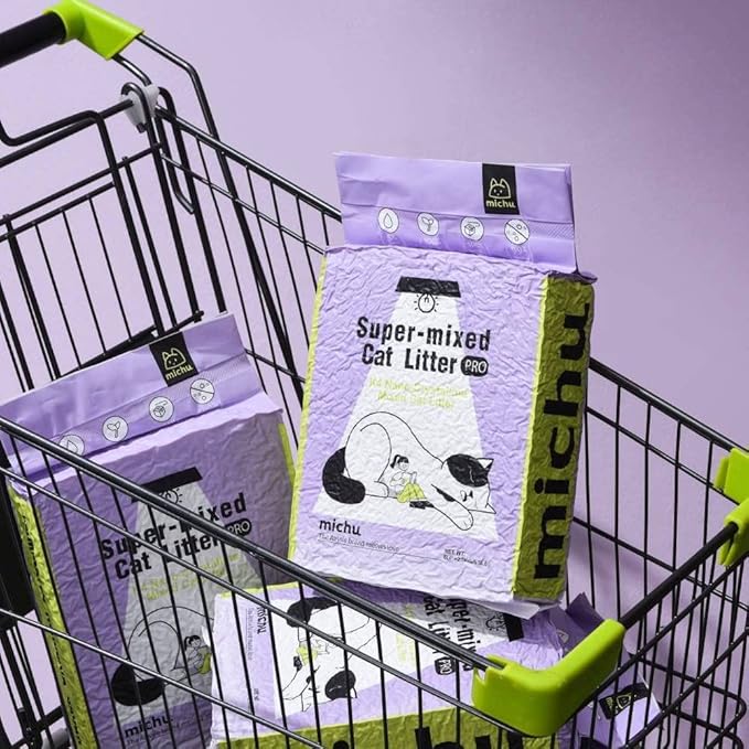 Tofu Cat Litter Natural Clumping Tofu Cat Litter 5.5lb/88oz 5 Scents (Watermelon + Mixed, 2 Pack)