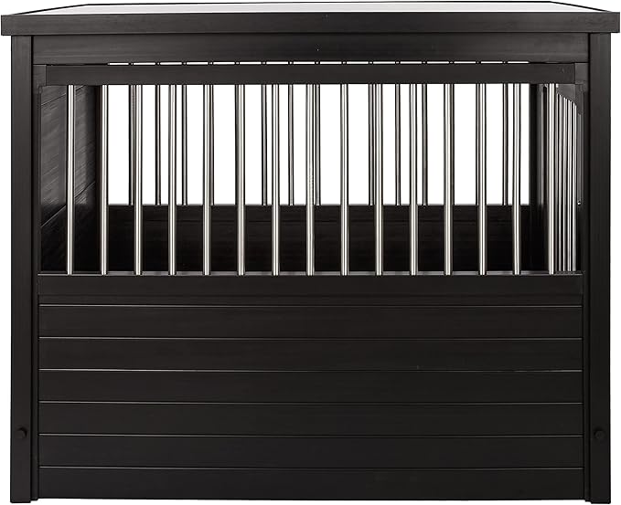 New Age Pet ECOFLEX Dog Crate End Table - Furniture-Style Pet Crate for Crate Trained Dogs - Stainless Steel Tubing & a Latched Closure - 10 Year Manufacturer's Warranty.