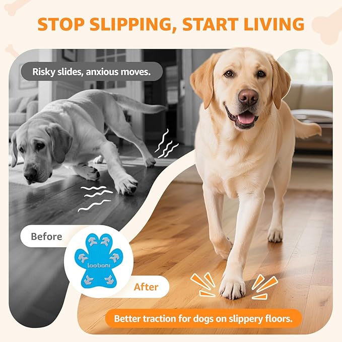 Loobani Paw Pads for Dogs Traction: Anti Slip Dog Paw Grippers for Senior Dogs Walking on Hardwood Slippery Floors - Dog Paw Protector Stickers for Prevent Licking & Wound Care, Easy Using