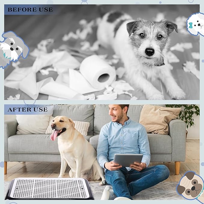 Mifoci 1 Pcs Dog Pee Pad Holder Potty Tray Portable Dog Litter Box Toilet Training for Indoor Outdoor Small Medium Large Pet Puppy