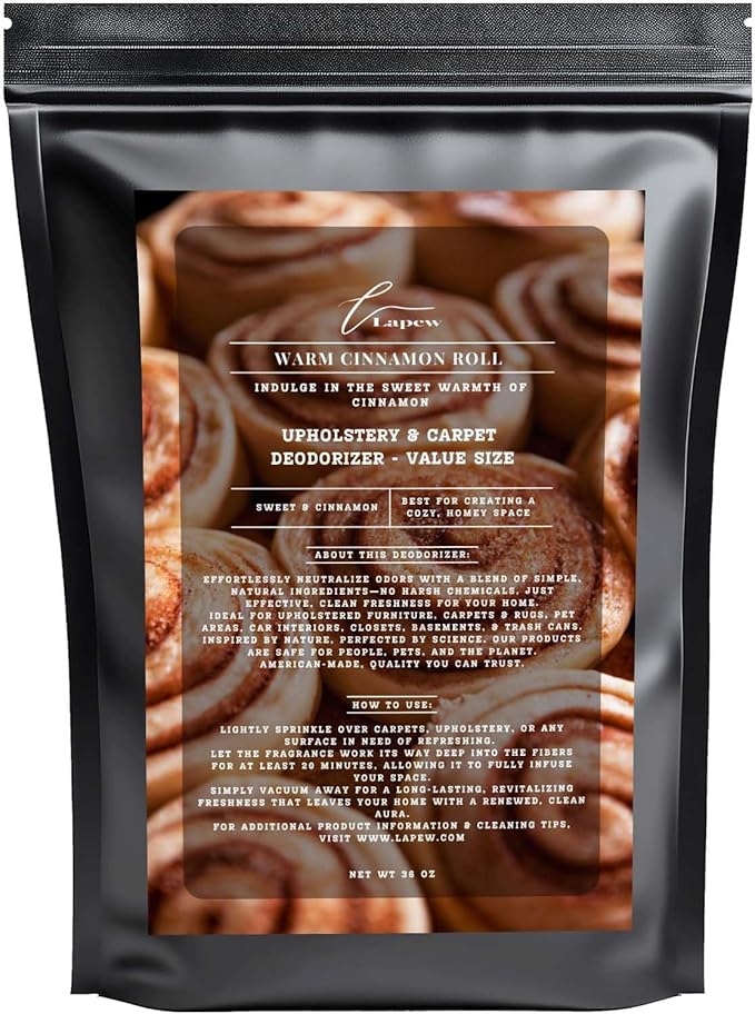 Warm Cinnamon Roll Carpet Freshener Powder Refill 36 oz | Powerful Odor Eliminator for Home | Upholstery Deodorizer | Carpet Deodorizer | Pet Urine | Cat Litter Box