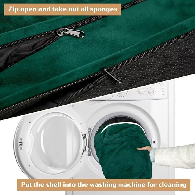 Comfort Expression XL Orthopedic Dog Beds, Waterproof Extra Large Dog Beds with Bolster, Washable Pet Sofa Couch with Removable Cover & Non-Slip Bottom(X-Large,Emerald)