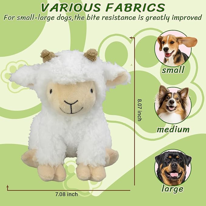 Squeaky Dog Toys for Large- Plush Stuffed Chew Toy with Soft Fabric- Interactive Puppy Toys to Keep Them Busy- Indoor & Outdoor Play